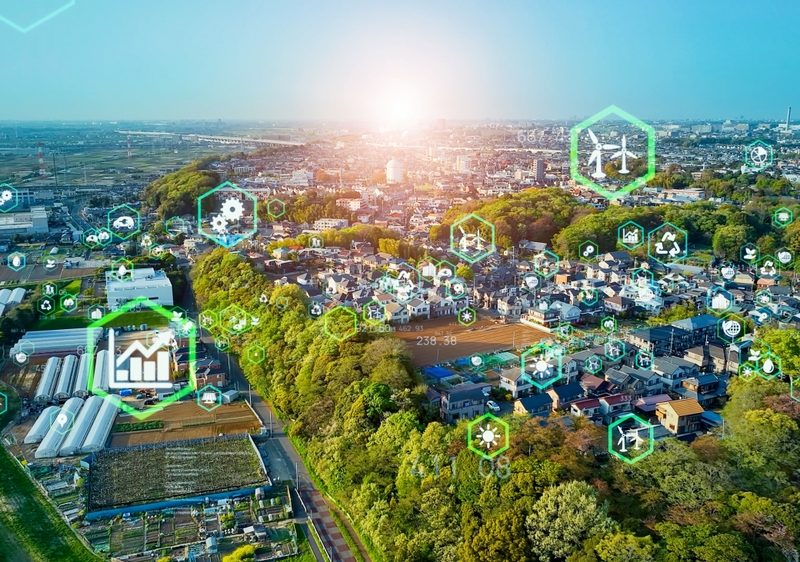 Modern,City,And,Environmental,Technology,Concept.,Resource,Recycling.,Recycling,Society.