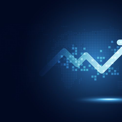 Futuristic,Raise,Arrow,Chart,Digital,Transformation,Abstract,Technology,Background.,Big