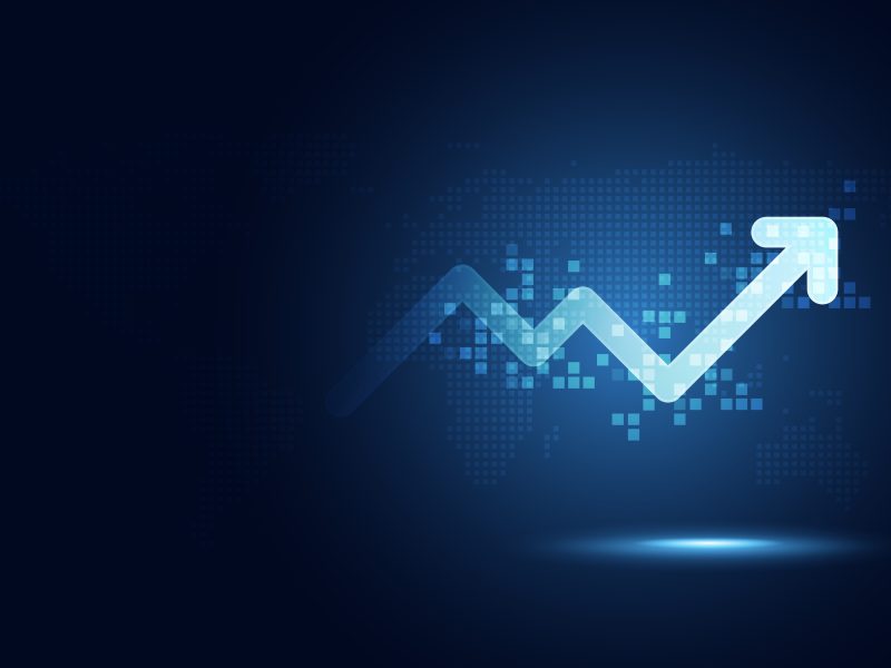 Futuristic,Raise,Arrow,Chart,Digital,Transformation,Abstract,Technology,Background.,Big