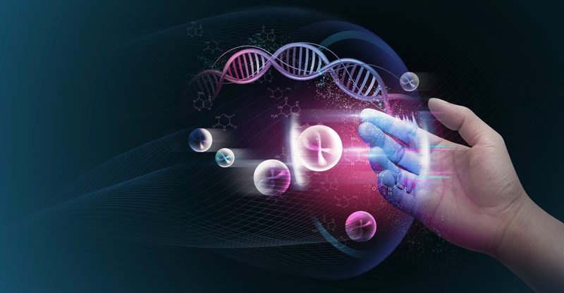 Dna,Helix,Concept,Of,New,Ideas,With,Digital,Virtual,Analysis