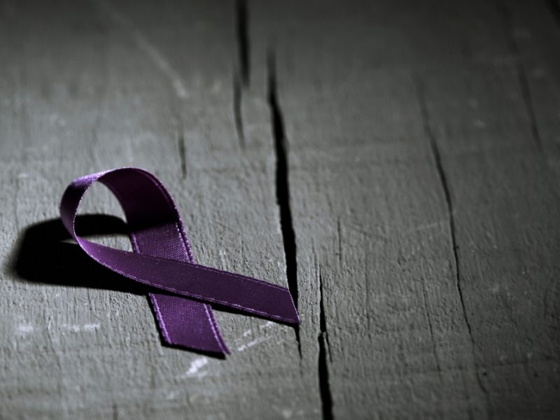 A,Purple,Ribbon,For,The,Awareness,About,The,Unacceptability,Of