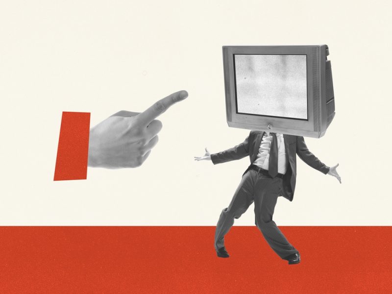 Man,Headed,Of,Retro,Tv,Set.,Contemporary,Art,Collage.,Ideas,