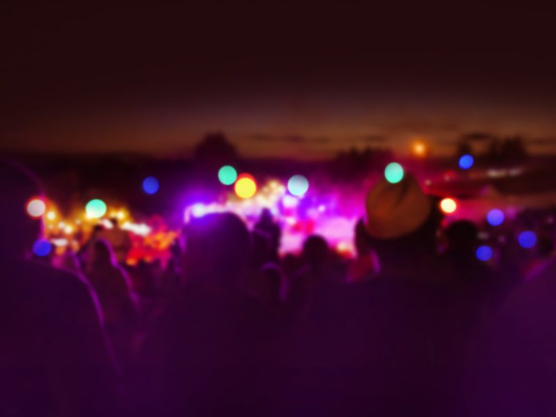 Excited,Guests,Up,The,Front,At,Night,Music,Festival,Trendy